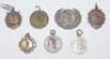 Cricket club medals 1893-1949. Fifteen cricket club medals of which eight are hallmarked silver, the majority with cricketing motifs. Engravings include ‘B.C.C. Bowling Average, J.E. Read 1893’, ‘S.R.J.C.L. A. Bothby 1911’, ‘East Leeds L.C.C. F. Rigler 1 - 3