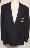 Robert Alec ‘Bob’ Gale. Middlesex 1956-65. Middlesex First XI cricket blazer worn by Gale during his first class playing career with the club. The navy blue blazer with embroidered County emblem of three notched swords to chest pocket. ‘Robert A. Gale’ na