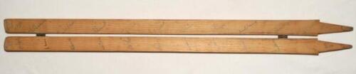 Kent v Gloucestershire 1950. Split and hinged cricket stump signed to the inside face by the two teams who played their County Championship match at Mote Park, Maidstone, 29th July- 1st August 1950. Twenty four signatures in ink including, for Kent, Clark