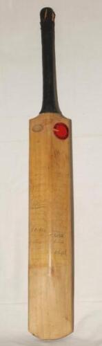 M.C.C. tour to West Indies 1959/60 and South Africa in England 1960. Full size Gradidge &lsquo;Cyril Washbrook Autograph&rsquo; bat signed in ink to the verso by fourteen members of the M.C.C. touring party and fifteen West Indies players. England signatures are May 