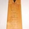 England tour to Australia 1982/83. Duncan Fearnley full size bat fully signed in ink to the face by all sixteen members of the England touring party. Signatures include Willis (Captain), Gower, Botham, Gould, Randall, Cook, Taylor, Miller, Hemmings, Cowan - 2