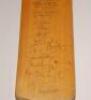 Gloucestershire v Sri Lanka 1988. Full size bat with Gloucestershire C.C.C. emblem signed in ink to the face by fifteen Gloucestershire players and fourteen members of the Sri Lanka touring party. Gloucestershire signatures include Graveney (Captain), Bai - 3