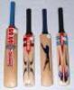 Signed miniature cricket bats. Four signed miniature bats including a Stuart Surridge &lsquo;S.S. Turbo Grand Prix&rsquo; signed to the face by fourteen members of the England touring party ot New Zealand 1991/92 including Gooch, Stewart, Lamb, DeFreitas, Russell, Sm - 2