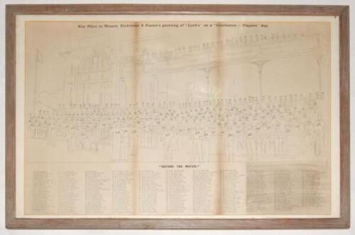 &lsquo;Key Plate to Messrs. Dickinson & Foster&rsquo;s painting of &ldquo;Lord&rsquo;s&rdquo; on a &ldquo;Gentlemen v. Players&rdquo; day&rsquo;. A pair of original keyplates of the original engravings identifying all players and spectators in the picture. One titled &lsquo;Before The Match&rsquo;, the other &lsquo;Stum