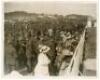 Epsom Derby 1921. Original mono press photograph depicting a very large contingent of uniformed police officers amongst the packed crowds present at the 1921 Derby. Press caption to verso describes ‘A ‘few’ of the police necessary to maintain crowd order 