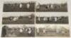 Men’s hockey c.1920s. Six original mono small panoramic press photographs of action from Varsity hockey matches. Four with pencil annotations to verso describing a match played at Surbiton, another at Bromley, the other unknown. Official press stamp to ve