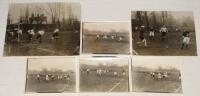 Men’s hockey. England v France c.1920s. Six original mono press photographs of match action from two international matches between England and France played at Beckenham. All with pencil annotations to verso, two with official press stamps for Illustratio