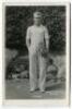 Constantine ‘Gene’ Mako. Original mono real photograph postcard of Mako, standing full length, wearing tennis attire and holding two rackets to his side. Players name printed to lower border. Card no. T13 in a series issued by Edwin Trim & Co. of Wimbledo