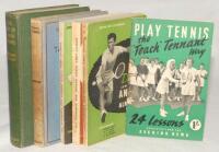 Tennis. Small selection of tennis books including Dunlop Lawn Tennis Annual and Almanacks, edited by G.P. Hughes, for 1951, 1952 and 1953. All three in good/very good condition. Sold with ‘Play Tennis, the Teach Tennant Way’, E. Tennant 1952, ‘The Art of 