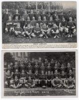 Rugby Union. South Africa tours to England 1906/07 and 1912/13. A mono postcard of the 1906/07 South African touring party, and a mono real photograph postcard of the 1912/13 tourists. Published by Scott & Co., Manchester, and Viner’s Series, Bath respect