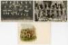 Wartime rugby postcards. Two mono real photograph postcards of naval rugby teams, one for ‘H.M.S. Collingwood Winners, 4th Battle Squadron, Rugby League 1916-17’, the other a World War II naval rugby team on H.M.S. Caledonia 1941. Also a mono postcard of - 3