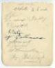 Everton 1934-1935. Album page signed in pencil by twelve members of the playing staff. Signatures are Geldard, Jones, Dixie Dean, King, Cunliffe, Stevenson, Thomson, Gee, Williams, Cresswell, Stein and Britton. To the verso are twelve pencil (two in ink) - 2