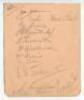 Stoke City 1935-1936. Album page signed in pencil by thirteen members of the playing staff including the trainer. Signatures are Frank Soo, Stanley Matthews, Steele, Sale, Johnson, Liddle, Turner, Wilkinson, Davies, Tutin, Scrimshaw and Winstanley. Good c