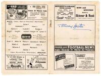 Notts County F.C. 1948-2007. Green album comprising a good selection of signatures on album pages, signed menus, a signed programme, trade card-style player profile photographs etc. for the period. Includes an official match programme for Notts County v B