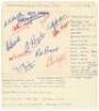 Nottingham Forest F.C. 1949/50-1952/53. Three small album pages, each laid down to a large album page comprising signatures of players and staff. Pages are for seasons 1949/50 (13 signatures), 1951/52 (12) and 1952/53 (12). Signatures include Horace Gager - 2