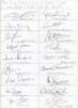 Preston North End F.C. Page titled ‘Sir Tom Finney Golf Classic 2005’ signed by eighteen former Preston players. Signatures include George Ross, John Thomas, Tom Finney, Graham Atkinson, Eric Jones, Mark Lawrenson, Dave Wilson, Martin James, Tommy Thompso