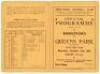 Queen’s Park Rangers. Seasons 1943/44 and 1944/45. Two official war-time single sheet Football League South away programmes for matches v Arsenal 13th November 1943 and v Brentford (folded sheet) 21st October 1944. Sold with two single sheet official home - 3