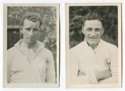 George Goldsmith. Tottenham Hotspur 1934-1935 and Ivor Griffiths. Tottenham Hotspur 1945-1946. Two mono postcard size real photographs of the two players, head and shoulders, wearing Spurs shirts. Players name typed to verso of each photograph. Photograph