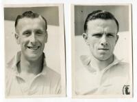 Francis Fowler McEwan. Tottenham Hotspur 1939-1940 and E. Hiscoke Tottenham Hotspur 1930’s (?). Two mono slightly larger than postcard size real photographs of the two players, head and shoulders, wearing Spurs shirts. Players name typed to verso of each 