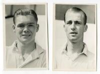 S. Lown. Tottenham Hotspur 1938-1939 and R. MacLean. Tottenham Hotspur 1930’s (?). Two mono slightly larger than postcard size real photographs of the two players, head and shoulders, wearing Spurs shirts. Players name typed to verso of each photograph. P