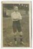 Frank William Bentley. Tottenham Hotspur 1909-1911. Early mono real photograph postcard of Bentley, full length, in Spurs attire. Title to lower border ‘F.W. Bentley. Tottenham Hotspur’. F.W. Jones, Tottenham. Postally unused. Some text to lower border ov