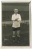 Thomas Clay. Tottenham Hotspur 1914-1929.. Mono real photograph postcard of Clay, full length, in Spurs attire. W.J. Crawford of Edmonton postcard. Minor wear to right hand edge of card otherwise in good/very good condition Postally unused.