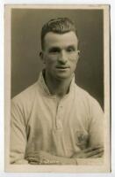 Joseph Scott. Tottenham Hotspur 1928-1930. Sepia real photograph postcard of Scott, head and shoulders, in Spurs shirt. Title ‘J. Scott’ printed to lower border. W.J. Crawford of Edmonton postcard. Good/very good condition Postally unused