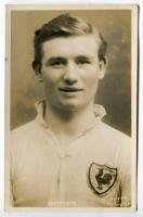 James Henry Dimmock. Tottenham Hotspur 1919-1930. Sepia real photograph postcard of Dimmock, head and shoulders, in Spurs shirt. Title ‘Dimmock’ printed to lower border. W.J. Crawford of Edmonton postcard, dated 1920. Good/very good condition Postally un