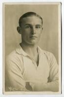 James Frederick Skinner. Tottenham Hotspur 1919-1925. Sepia real photograph postcard of Skinner, head and shoulders, in Spurs shirt. W.J. Crawford of Edmonton postcard, dated 1920. Good/very good condition Postally unused