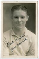 James McCormick. Tottenham Hotspur 1933-1946. Mono real photograph postcard of McCormick, half length, wearing Spurs shirt. Very nicely signed in ink by McCormick. Name printed to lower border. Appears to be a W.J. Crawford of Edmonton postcard. Very good