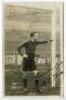 Herbert Edwin Blake. Tottenham Hotspur 1921-1923. Mono real photograph postcard of goalkeeper Blake, full length, in Spurs attire leaning on the goal post. Very nicely signed in ink by Blake. Title ‘Blake’ to lower border. W.J. Crawford of Edmonton postca