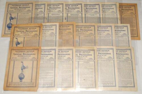 Tottenham Hotspur. Season 1946/1947. Good run of nineteen League and Cup home programmes for the season. Football League Division II. Lacking three League programme against Southampton, Newport County and Swansea City and the friendly against Arsenal. Inc