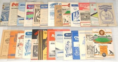 Tottenham Hotspur. Season 1953/1954. Complete run of twenty six League, Cup and friendly away programmes for the season. Football League Division 1.