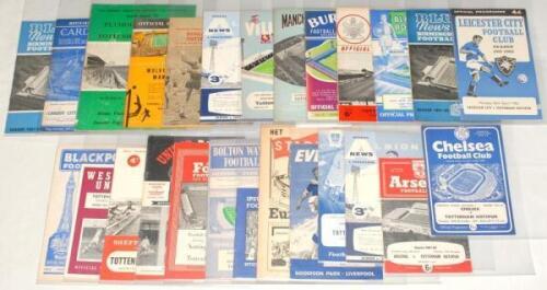 Tottenham Hotspur. Season 1961/1962 to 1965/66. Near complete run of League, Cup, Charity Shield, European and friendly away programmes for the five year period. Football League Division 1. Season 1961/62, twenty seven programmes including European Cup ma