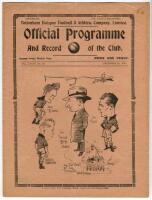 Tottenham Hotspur v Plymouth Argyle. Season 1935/36. Official programme for the Division Two match played on Christmas Day, 25th December 1935. Very light vertical centre fold, very neat handwritten ink team changes to ‘field of play’ otherwise in very go