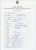 West Indies. England v West Indies 3rd Texaco Trophy One-day International, Lord&rsquo;s, 23rd May 1988. Official autograph sheet with pritned title and players&rsquo; names, signed by fifteen of the listed West Indies players. Signatures are Ambrose, Arthurton, Benj