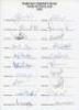 Pakistan tour to England 1992. Official autograph sheet with printed title and players’ names, fully signed in ink by all twenty of the listed members of the touring party. Signatures are Javed Miandad (Captain), Saleem Malik, Aamir Sohail, Aaqib Javed, A