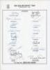 New Zealand tour to Pakistan 1984. Official autograph sheet with printed title and players’ names, fully signed in ink by the seventeen listed members of the touring party. Signatures are Coney (Captain), Wright, Boock, Cairns, Chatfield, J. Crowe, M. Cro