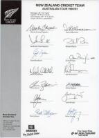 New Zealand tours to Australia 1990/91 & 1993/94. Two official autograph sheets for the 1990/91 and 1993/94 tours to Australia, fully signed by the seventeen and fourteen listed members of the respective New Zealand touring parties. Sold with an official 