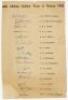 South Africa tour to England 1951. Official autograph sheet with printed titles and players&rsquo; names, fully signed in different coloured inks by all sixteen listed members of the touring party. Signatures are Nourse (Captain), E. Rowan, Chubb, Mann, A. Rowa