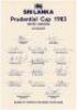 Sri Lanka tour to England, Prudential World Cup 1983. Official autograph sheet with printed title and players’ names, fully signed in ink by all sixteen listed members of the Sri Lanka touring party. Signatures are Mendis (Captain), Dias, S. de Silva, Mad