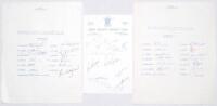 Essex C.C.C. 1966-1968. Three official autograph sheets for seasons 1966-1968. The 1966 and 1968 sheets with typed titles and players’ names, both fully signed in ink by the thirteen and fourteen listed players respectively. The 1967 page signed in ink by