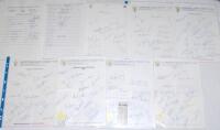 Glamorgan C.C.C. 1982-2008. Twenty four official Glamorgan C.C.C. autograph sheets comprising a good run for seasons 1982, 1983 and 1990-2008 with the odd duplication. Where players’ names are listed, the majority are fully signed. Signatures include Dani