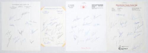 Gloucestershire C.C.C. 1967-1972. Four official autograph sheets on Club letterhead, all signed in ink, for seasons 1967 (14 signatures), 1970 (16), 1971 (14) and 1972 (15). Signatures include Smith, Mortimore, Milton, Nicholls, Meyer, Allen, Mence, Bisse