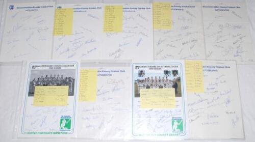 Gloucestershire C.C.C. 1984-2008. Thirty two official Glamorgan C.C.C. autograph sheets comprising a complete run for seasons 1984-2008 with the odd duplication. Where players’ names are listed, the majority are fully signed. Signatures include Graveney, 