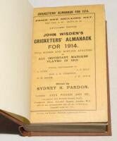 Wisden Cricketers’ Almanack 1914. 51st edition. Original paper wrappers, bound in brown boards, with gilt titles to spine. Some very minor wear and slight age toning to wrappers otherwise in very good condition