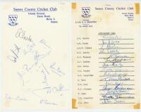 Sussex C.C.C. 1960, 1964 & 1965. Three official autograph sheets for seasons 1960 (11 signatures), 1964 (15) and 1965 (18), all three signed in ink. The 1960 and 1964 signed to Club letterhead, the 1964 and 1965 both fully signed by all listed players. Si