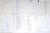 Yorkshire C.C.C. 1984-2008. A large selection for forty six official and unofficial autograph sheets comprising a complete run from 1984-2008, with duplication. Where players’ names are listed, the majority are fully signed. Signatures include Bairstow, M