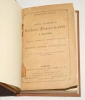 Wisden Cricketers’ Almanack 1880. 17th edition. Original paper wrappers, bound in brown boards, with gilt titles to spine. Some wear and slight loss to wrapper extremities, minor old tape mark to edge of wrappers near to spine, very minor foxing otherwise