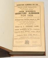 Wisden Cricketers’ Almanack 1926. 63rd edition. Original paper wrappers, bound in brown boards, with gilt titles to spine. Some minor rust marks to page block edge otherwise in good/very good condition